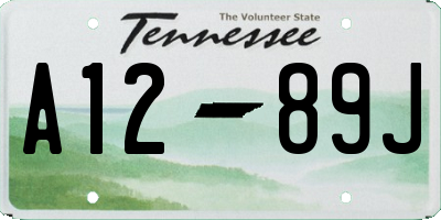 TN license plate A1289J