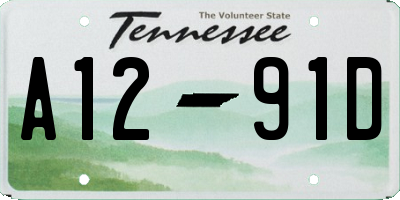 TN license plate A1291D