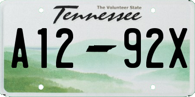 TN license plate A1292X