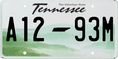 TN license plate A1293M