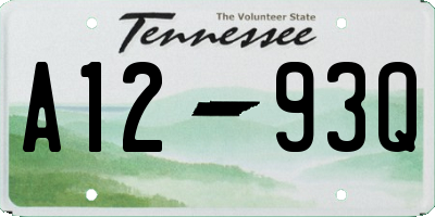 TN license plate A1293Q