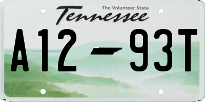 TN license plate A1293T
