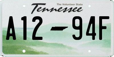 TN license plate A1294F