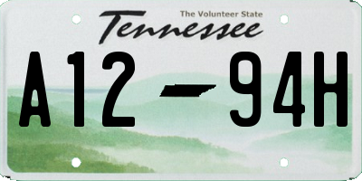 TN license plate A1294H