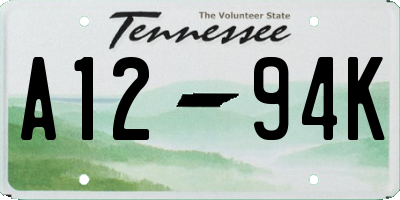 TN license plate A1294K