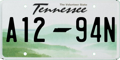 TN license plate A1294N