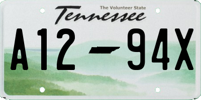 TN license plate A1294X