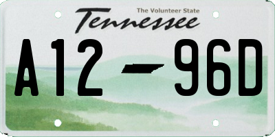 TN license plate A1296D