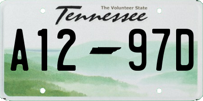 TN license plate A1297D