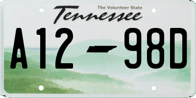 TN license plate A1298D