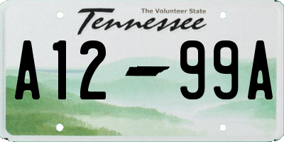 TN license plate A1299A