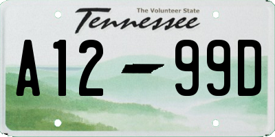 TN license plate A1299D