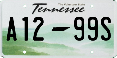 TN license plate A1299S