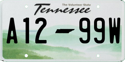 TN license plate A1299W