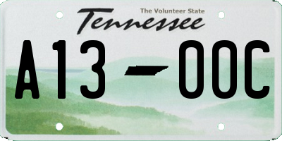 TN license plate A1300C