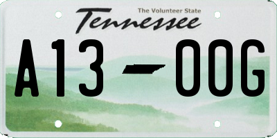 TN license plate A1300G