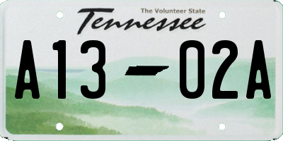 TN license plate A1302A
