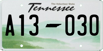 TN license plate A1303O