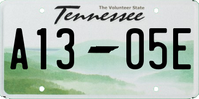 TN license plate A1305E