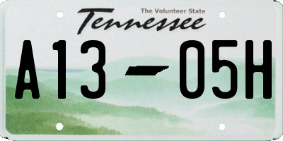 TN license plate A1305H