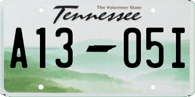 TN license plate A1305I
