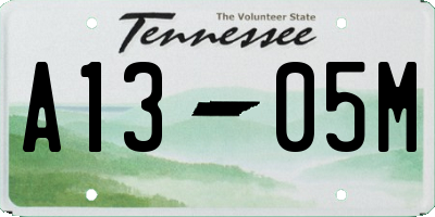 TN license plate A1305M