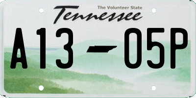 TN license plate A1305P
