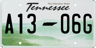 TN license plate A1306G