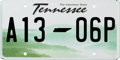 TN license plate A1306P