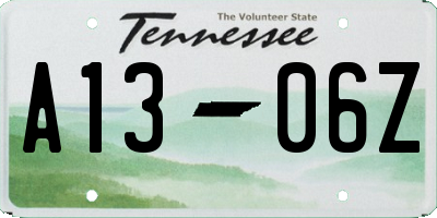 TN license plate A1306Z