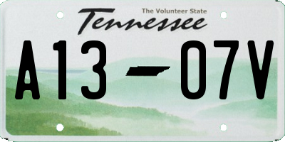 TN license plate A1307V