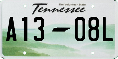 TN license plate A1308L