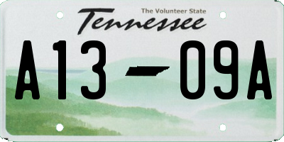 TN license plate A1309A