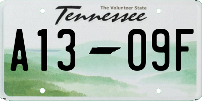 TN license plate A1309F