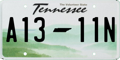 TN license plate A1311N