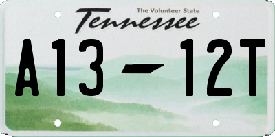 TN license plate A1312T