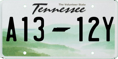 TN license plate A1312Y