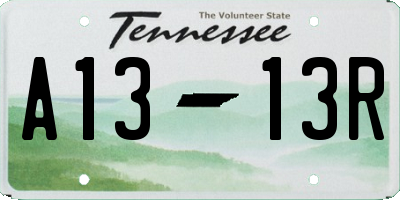 TN license plate A1313R