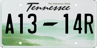 TN license plate A1314R