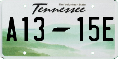 TN license plate A1315E