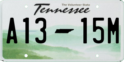 TN license plate A1315M