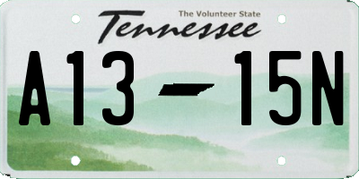 TN license plate A1315N
