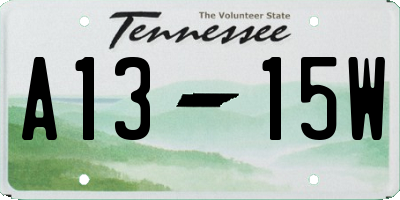 TN license plate A1315W