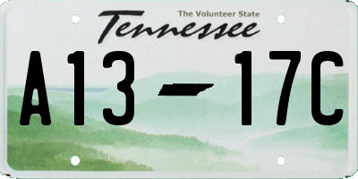 TN license plate A1317C