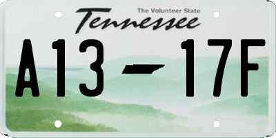 TN license plate A1317F