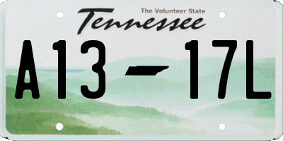 TN license plate A1317L