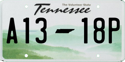 TN license plate A1318P