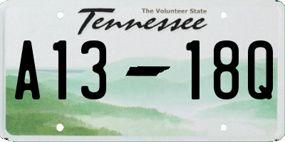 TN license plate A1318Q