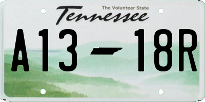 TN license plate A1318R
