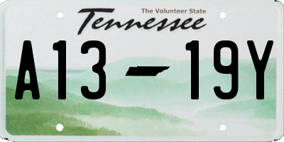 TN license plate A1319Y